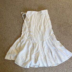 Jcrew Linen Wrap Maxi Skirt White Small